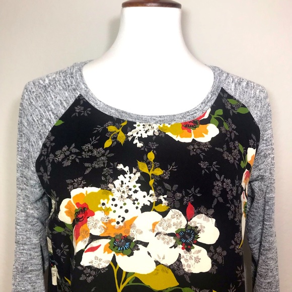 KUT FROM THE KLOTH Benter Mixed Material Floral Top Size Petite Medium - Picture 2 of 8